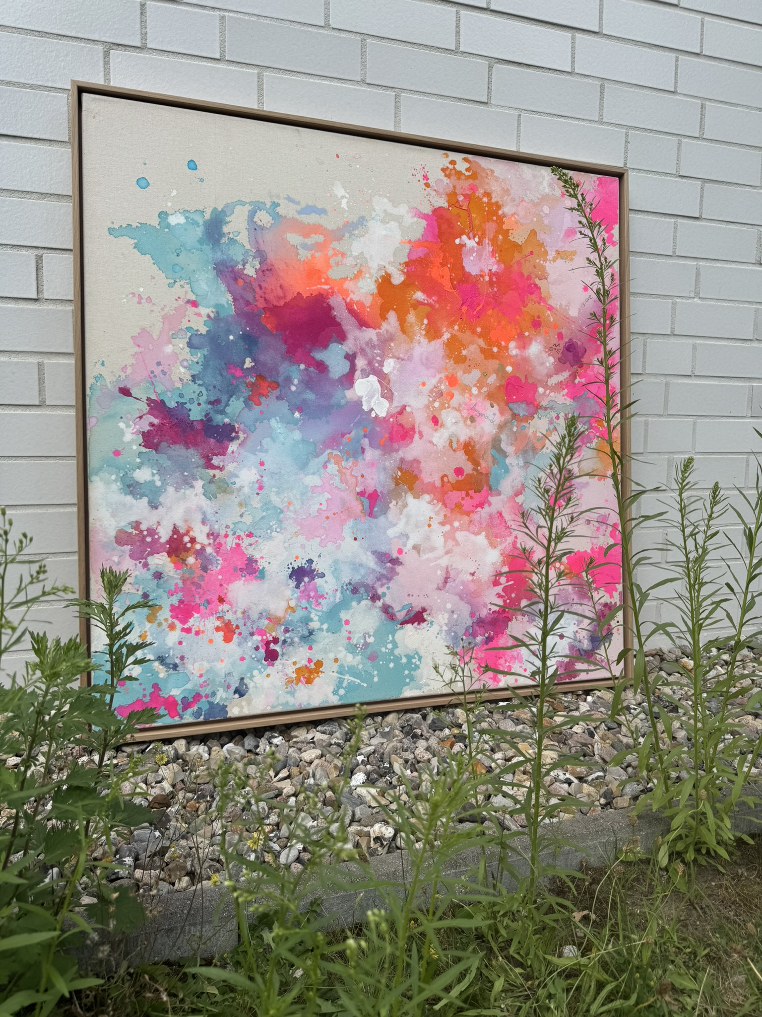 Neonrauschen - Augenblick, 2026, Acryl auf roher Baumwollleinwand, Ansicht 2